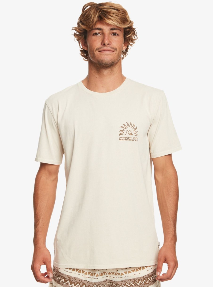 Hombre Quiksilver Camisetas & Polos | Earthy Type - Camiseta Para Hombre Birch