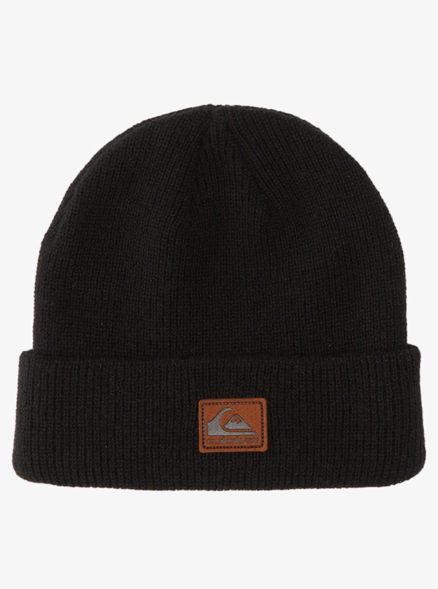 Hombre Quiksilver Accesorios | Performer - Gorro Con Dobladillo Para Hombre Black