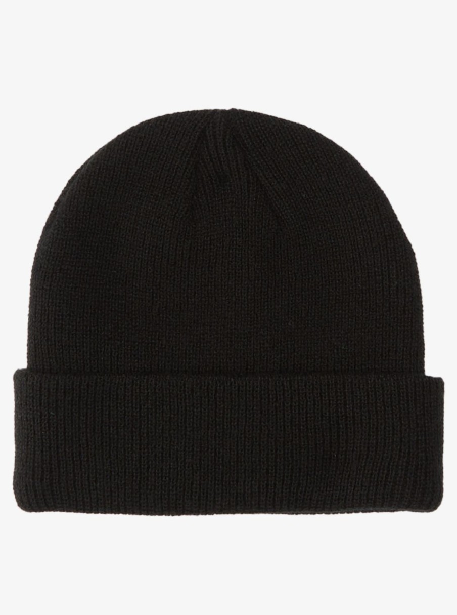 Hombre Quiksilver Accesorios | Performer - Gorro Con Dobladillo Para Hombre Black