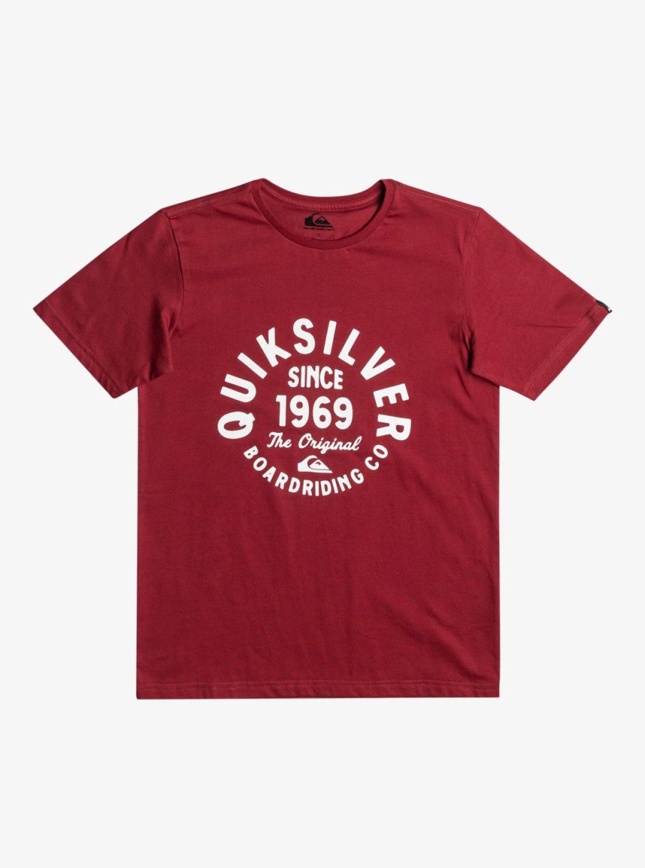 Nino Quiksilver Camisetas | Circled Script - Camiseta Para Chicos 8-16 Tibetan Red