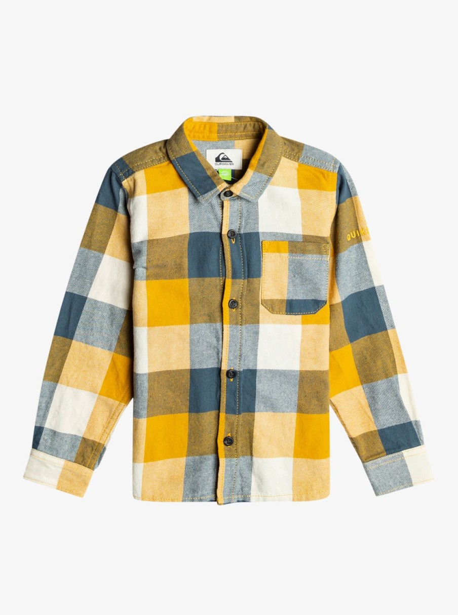 Nino Quiksilver Camisas | Motherfly Boy - Camisa De Manga Larga Para Chicos 2-7 Mustard Motherfly