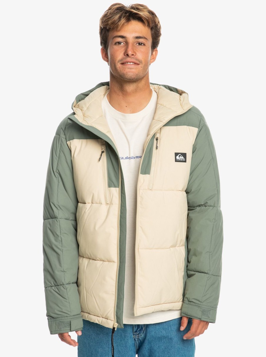 Hombre Quiksilver Chaquetas & Abrigos | Nomad - Chaqueta Acolchada Tecnica Para Hombre Pale Khaki