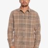 Hombre Quiksilver Camisas | Oakenhead - Camisa De Manga Larga Para Hombre Fossil Oakenhead