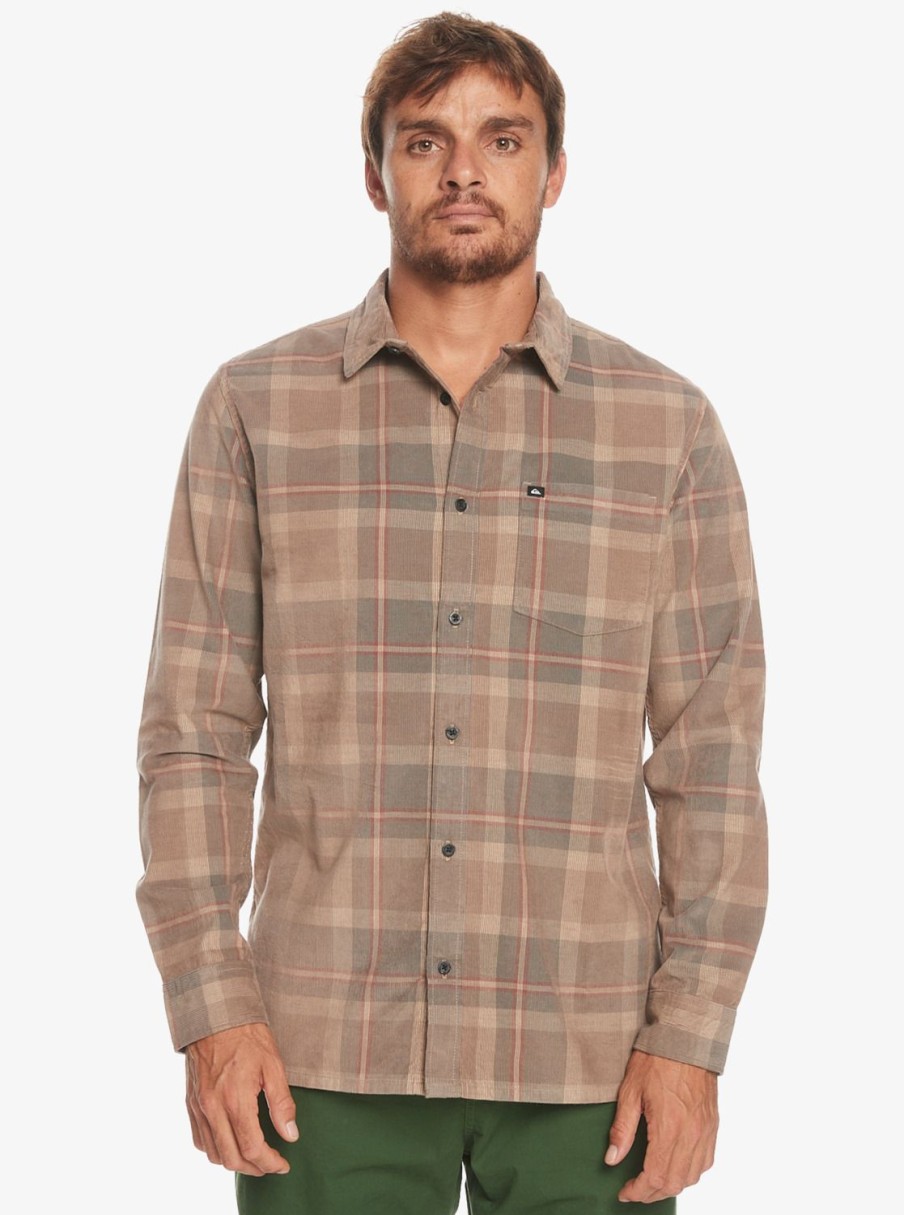 Hombre Quiksilver Camisas | Oakenhead - Camisa De Manga Larga Para Hombre Fossil Oakenhead