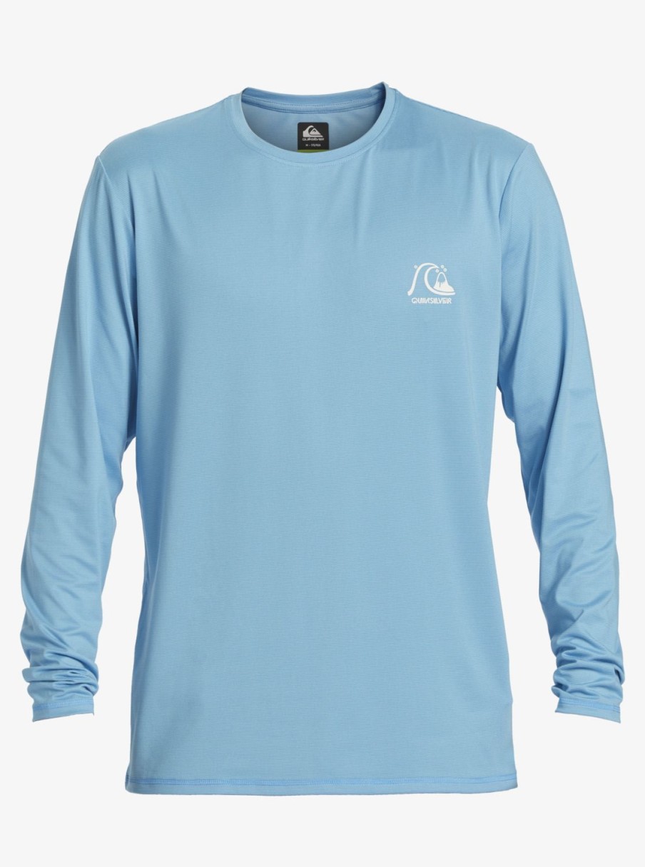 Hombre Quiksilver Lycras | Heritage Heather - Camiseta De Surf De Manga Larga Con Upf 50 Para Chicos Azure Blue