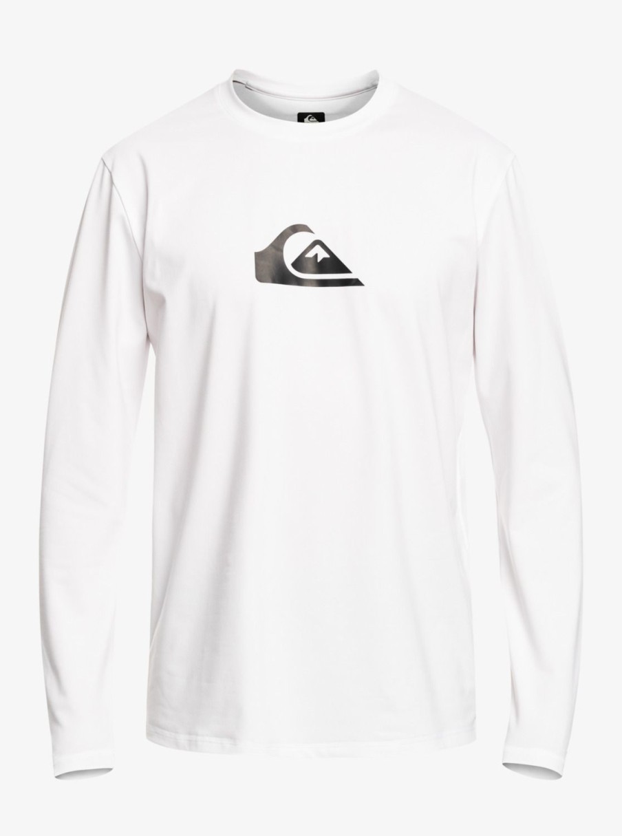 Hombre Quiksilver Lycras | Solid Streak - Camiseta Surf De Manga Larga Upf 50 Para Hombre White