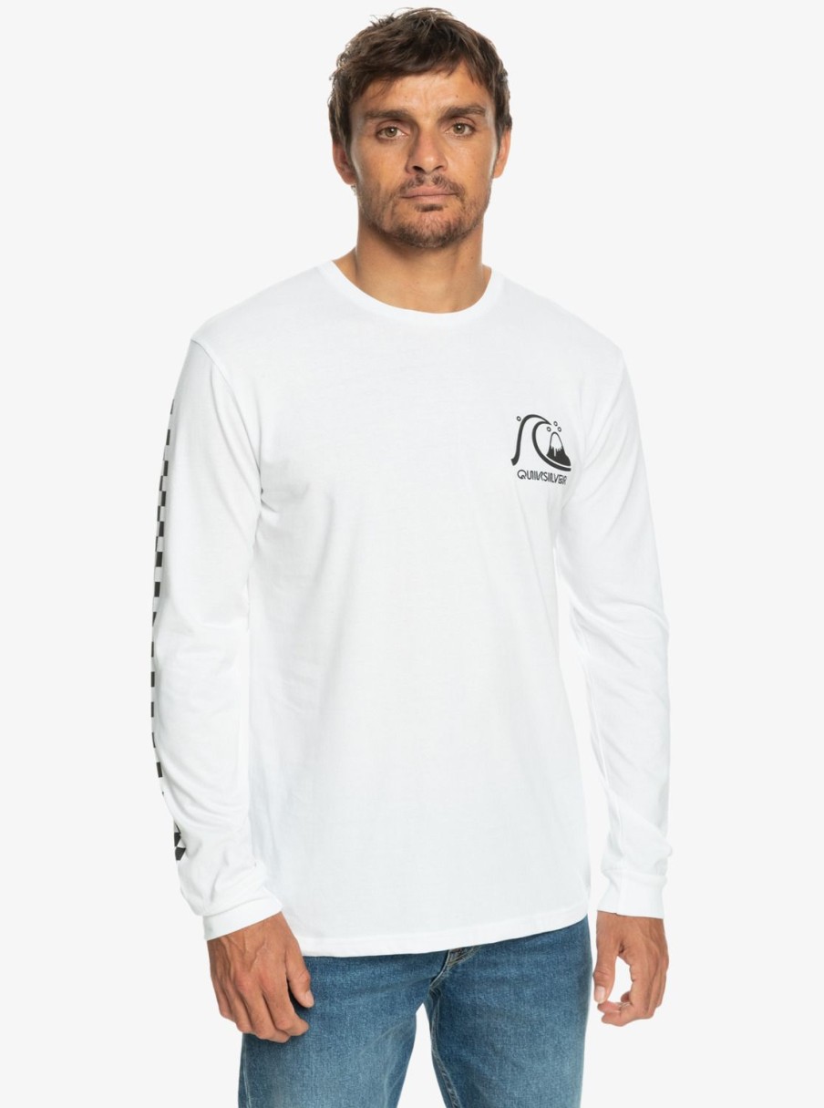 Hombre Quiksilver Camisetas & Polos | The Original - Camiseta De Manga Larga Para Hombre White