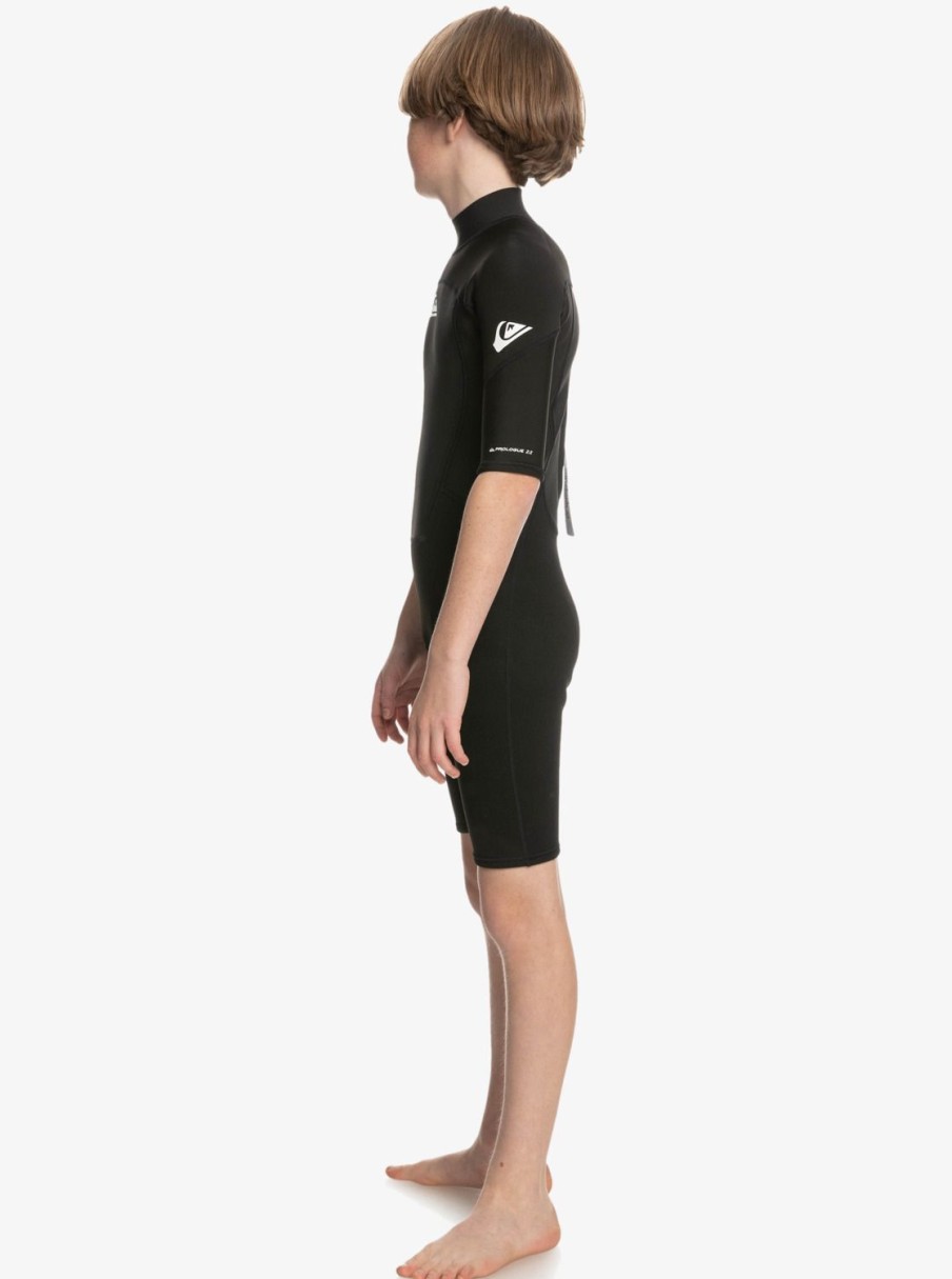 Nino Quiksilver Trajes De Surf | 2/2Mm Prologue - Short Sleeve Back Zip Springsuit For Boys Black