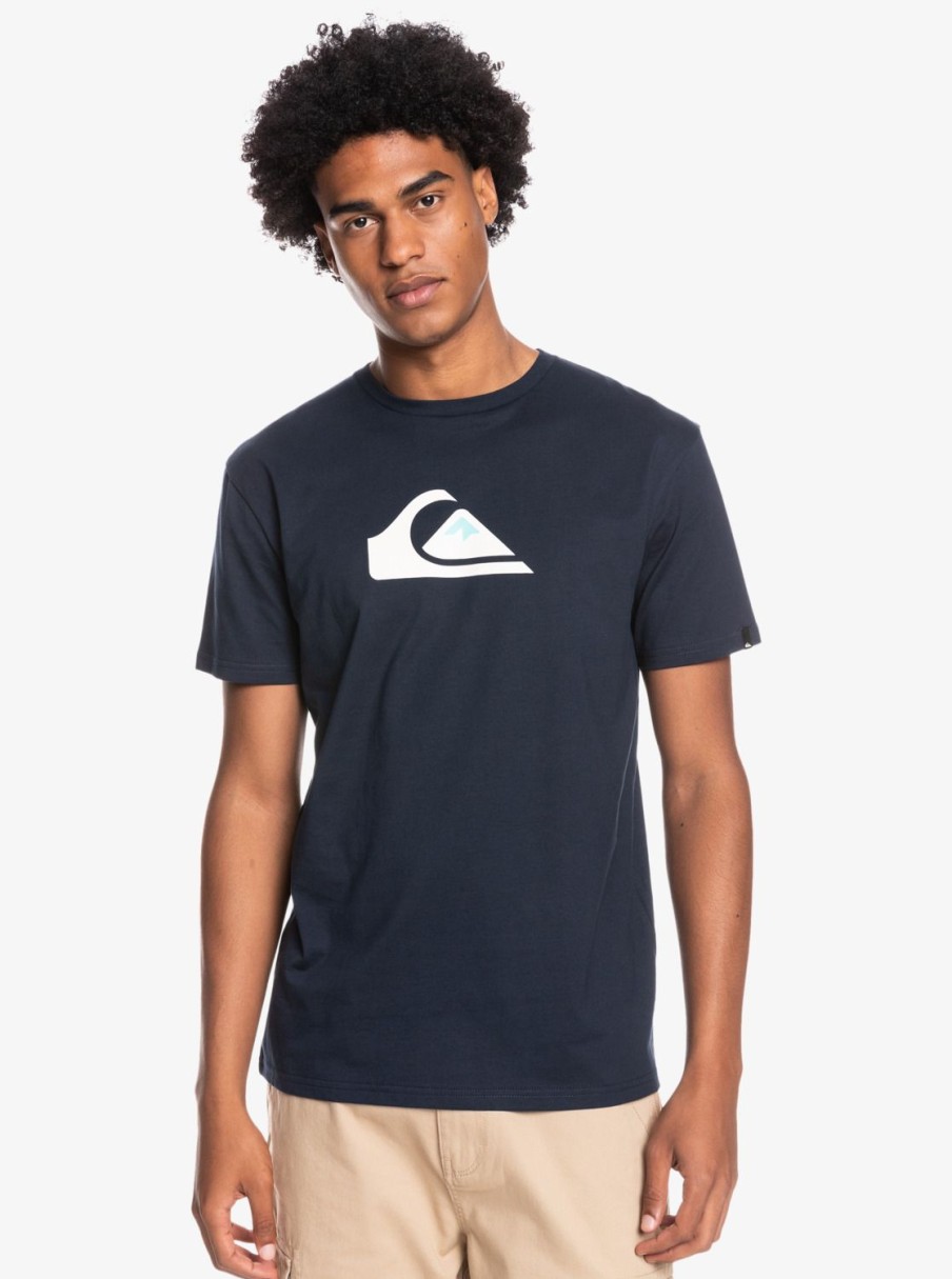 Hombre Quiksilver Camisetas & Polos | Comp Logo - Camiseta Para Hombre Navy Blazer