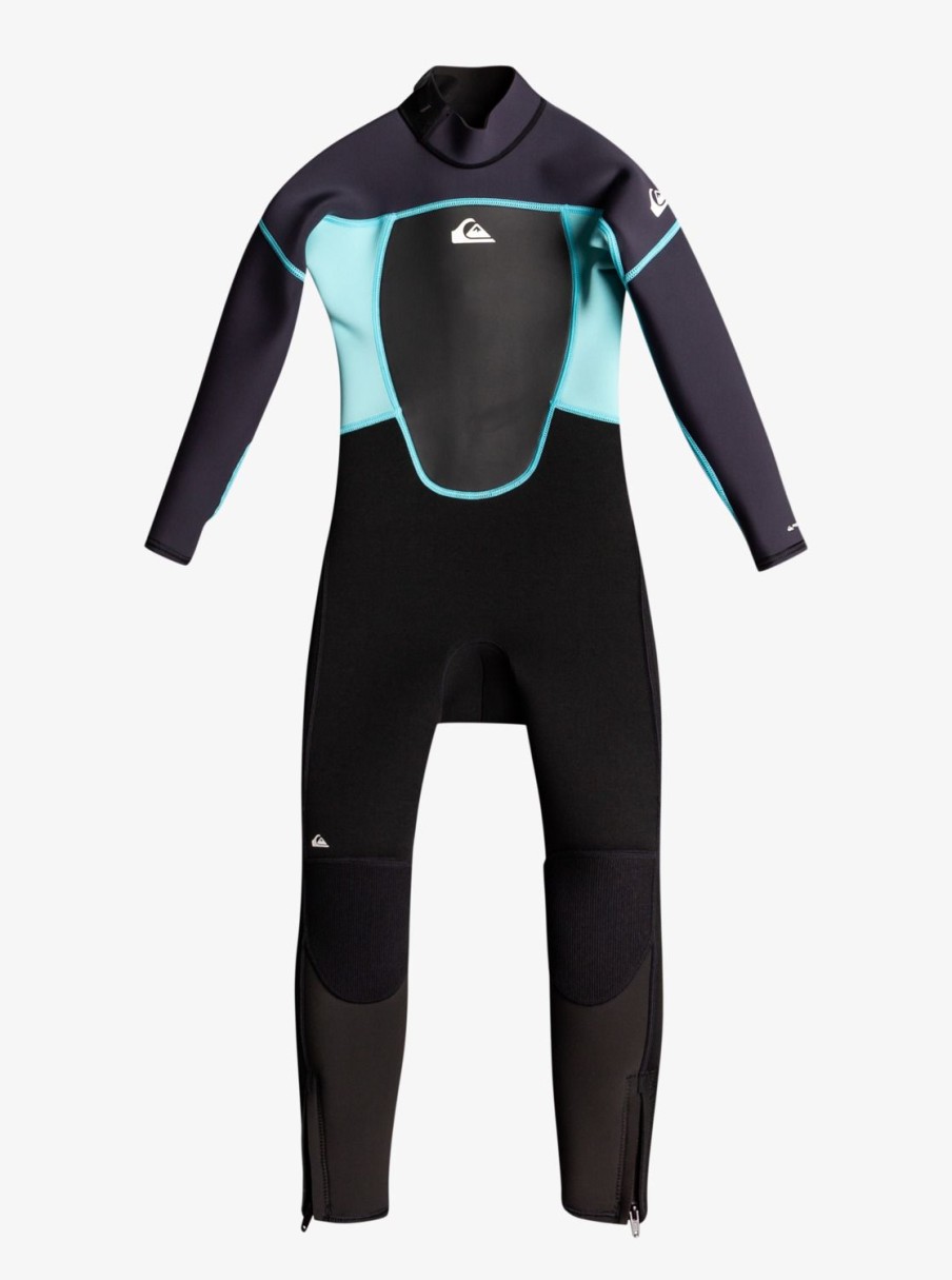 Nino Quiksilver Trajes De Surf | 3/2Mm Prologue - Traje De Surf Con Cremallera En La Espalda Para Chicos 2-7 Black/Jet Black/Angel Blue