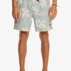 Hombre Quiksilver Trajes De Bano | Surfsilk Scallop Volley 17" - Short De Natacion Para Hombre Iceberg Green