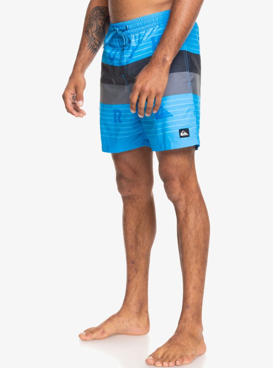 Hombre Quiksilver Trajes De Bano | Word Block 17" - Short De Natacion Para Hombre Blithe