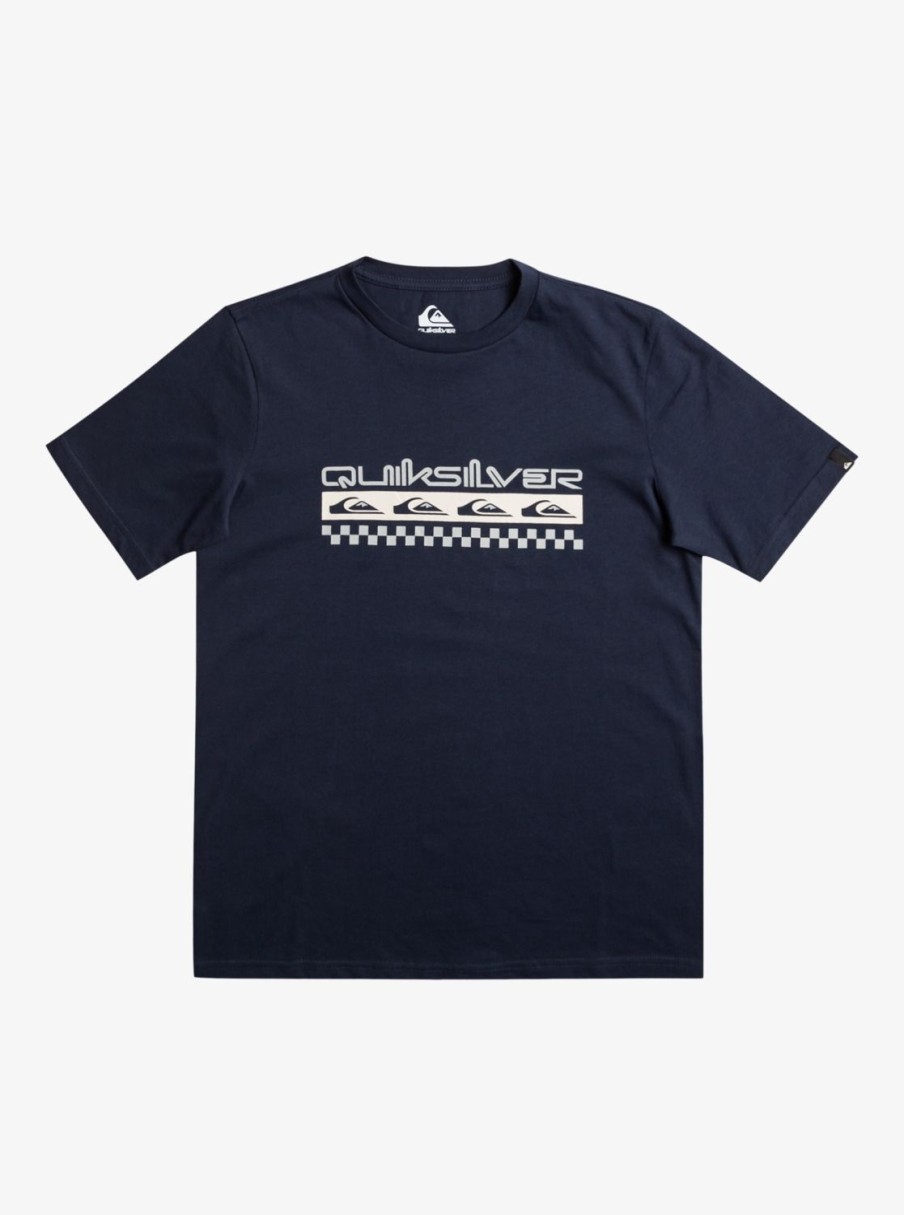 Nino Quiksilver Camisetas | Omni Check Turn - Camiseta Para Chicos 8-16 Navy Blazer