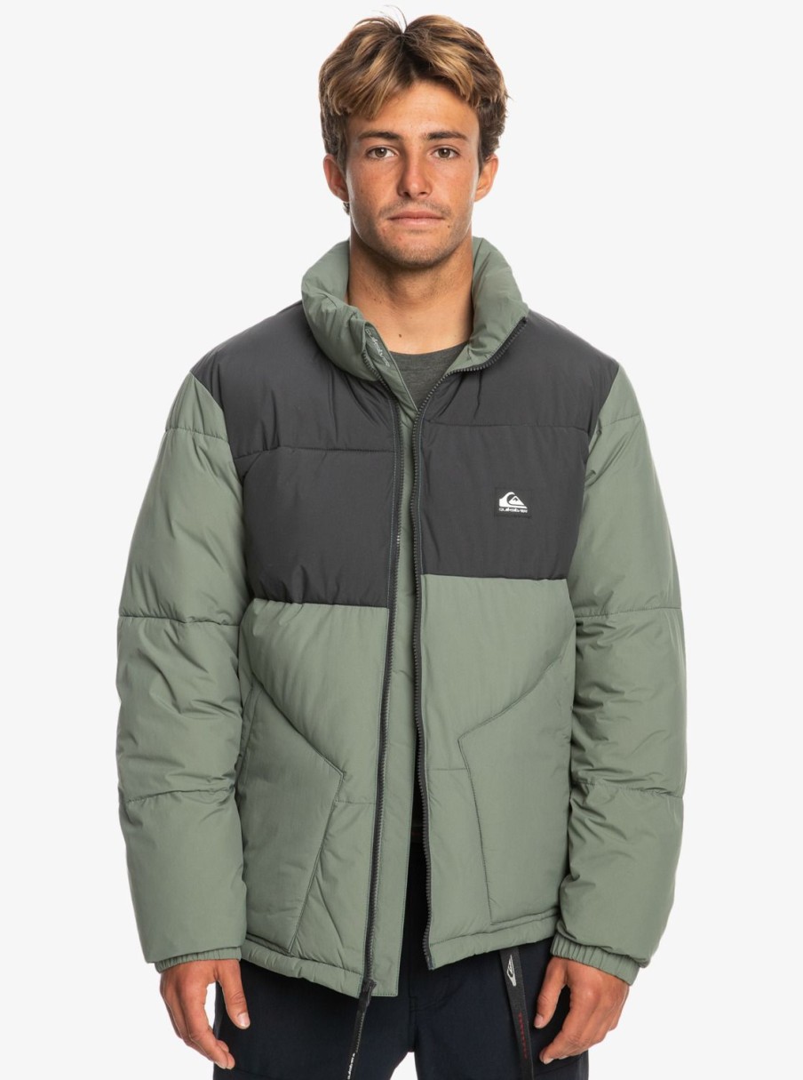 Hombre Quiksilver Chaquetas & Abrigos | Wild Mountain - Chaqueta Acolchada Tecnica Para Hombre Laurel Wreath