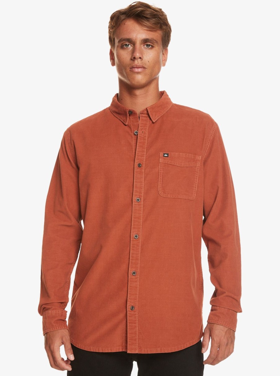 Hombre Quiksilver Camisas | Smoke Trail - Camisa De Manga Larga Para Hombre Baked Clay