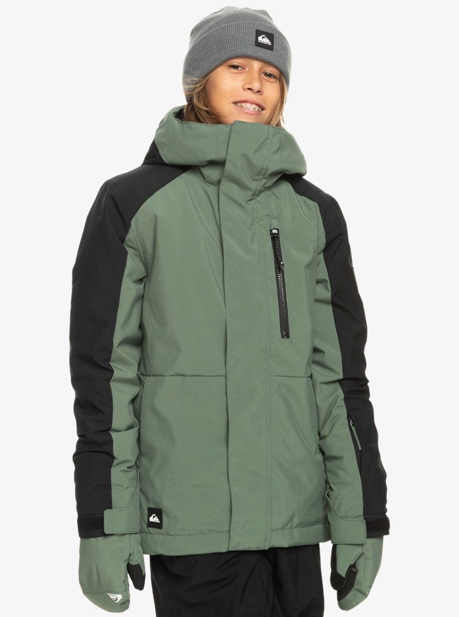 Nino Quiksilver Accesorios | Mission Block - Chaqueta Tecnica Snow Para Ninos 4-16 Laurel Wreath