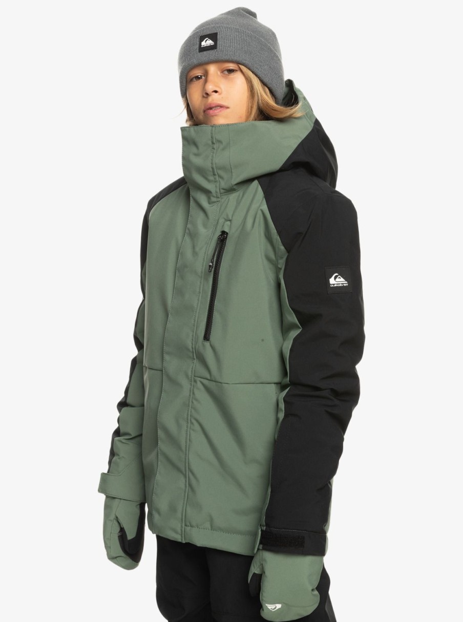 Nino Quiksilver Accesorios | Mission Block - Chaqueta Tecnica Snow Para Ninos 4-16 Laurel Wreath