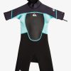 Nino Quiksilver Trajes De Surf | 2/2Mm Prologue - Traje De Surf De Primavera Con Manga Corta Y Cremallera En La Espalda Para Chicos 2-7 Black/Jet Black/Angel Blue