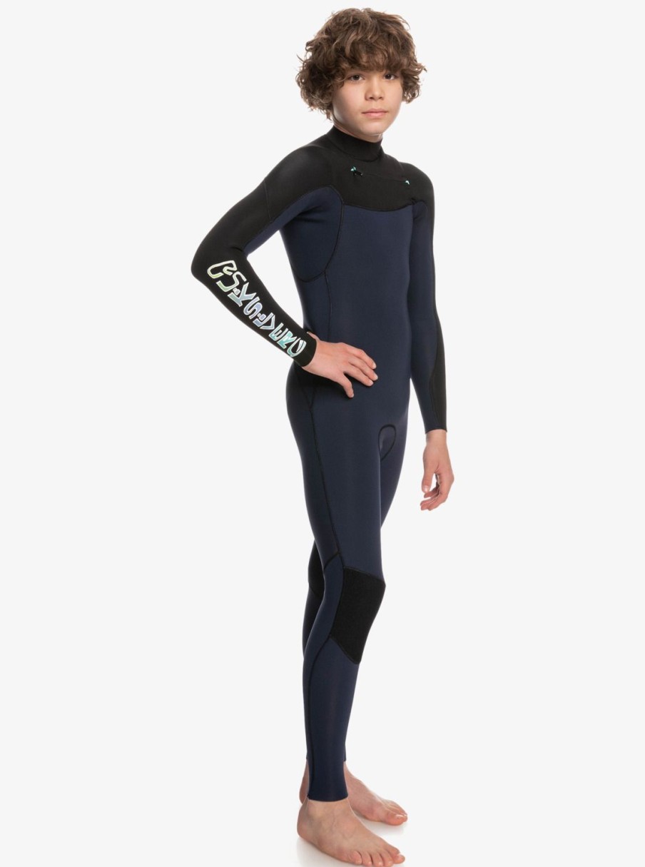 Nino Quiksilver Trajes De Surf | 3/2Mm Everyday Sessions - Traje De Surf Con Cremallera En El Pecho Para Chicos Dark Navy/Black