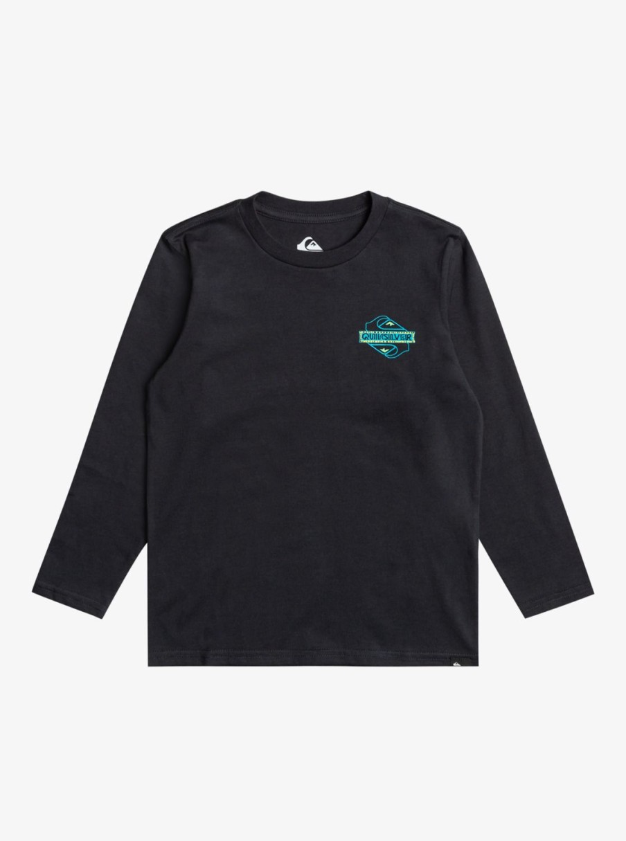 Nino Quiksilver Camisetas | Rising Water - Camiseta De Manga Larga Para Chicos 8-16 Black