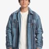 Hombre Quiksilver Chaquetas & Abrigos | Sherpa - Camisa-Chaqueta Polar Para Hombre Aegean Blue Sherpa Shirt