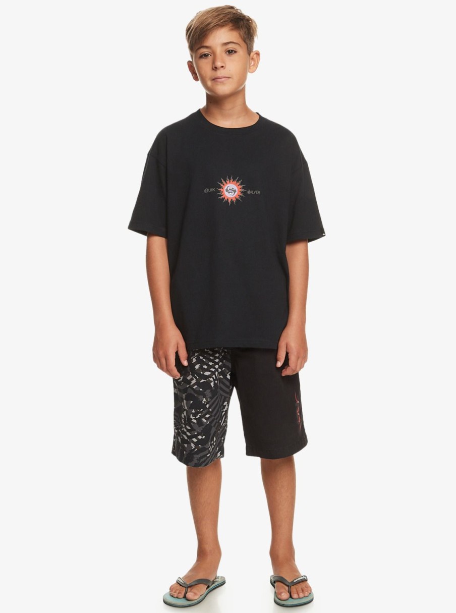 Nino Quiksilver Camisetas | Burn Out - Camiseta Para Chicos 10-16 Black