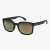 Hombre Quiksilver Gafas De Sol | Warlock P - Gafas De Sol Polarizadas Para Hombre Smoke/Gold