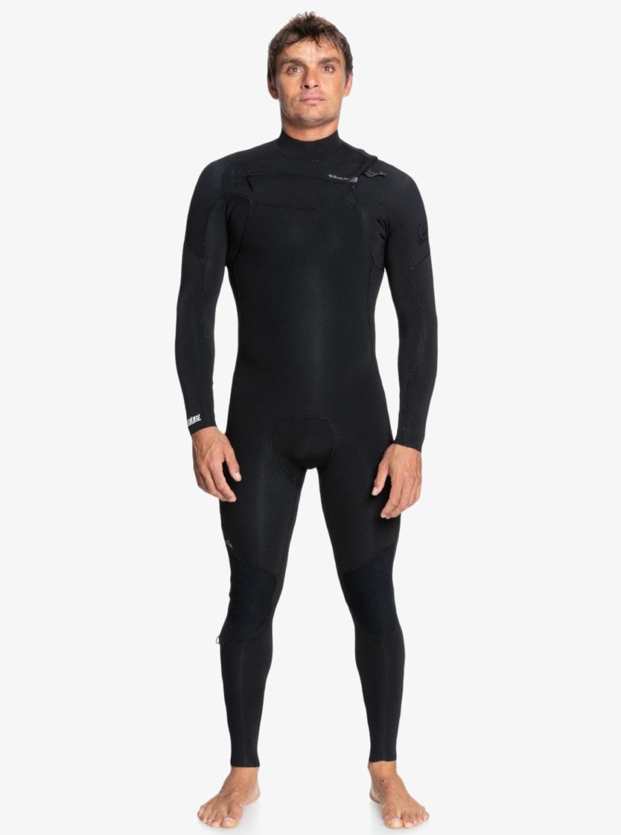 Hombre Quiksilver Trajes De Surf | 5/4/3Mm Everyday Sessions - Traje De Surf Con Cremallera En El Pecho Para Hombre Black