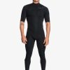 Hombre Quiksilver Trajes De Surf | 2/2Mm Everyday Sessions - Traje De Surf De Primavera Con Manga Corta Y Cremallera En El Pecho Para Hombre Black