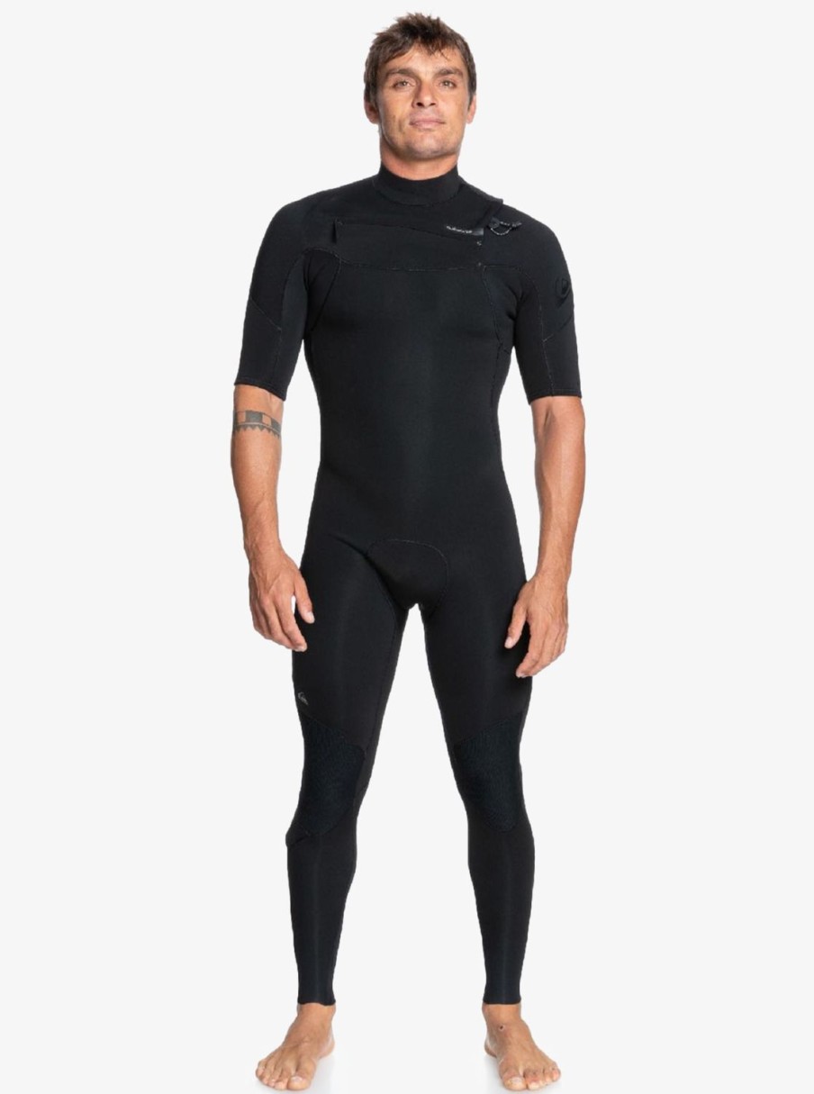 Hombre Quiksilver Trajes De Surf | 2/2Mm Everyday Sessions - Traje De Surf De Primavera Con Manga Corta Y Cremallera En El Pecho Para Hombre Black