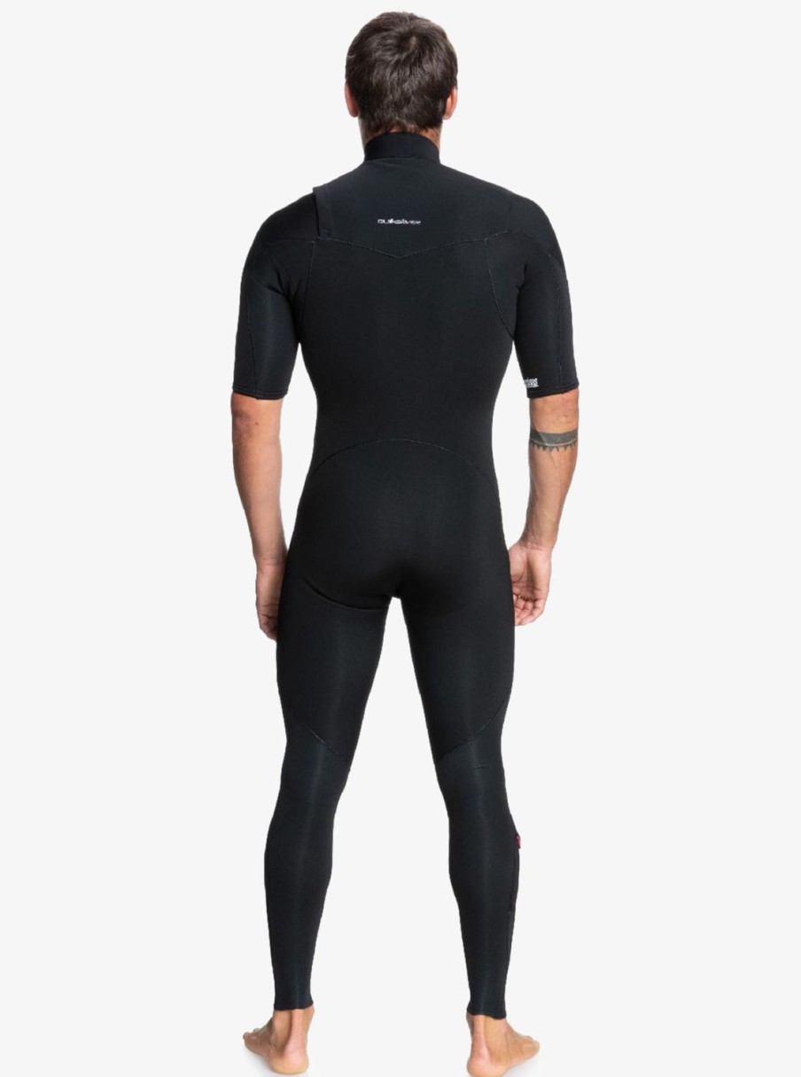 Hombre Quiksilver Trajes De Surf | 2/2Mm Everyday Sessions - Traje De Surf De Primavera Con Manga Corta Y Cremallera En El Pecho Para Hombre Black