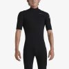 Hombre Quiksilver Trajes De Surf | 2/2Mm Everyday Sessions - Traje De Surf De Primavera Con Manga Corta Y Cremallera En El Pecho Para Hombre Black