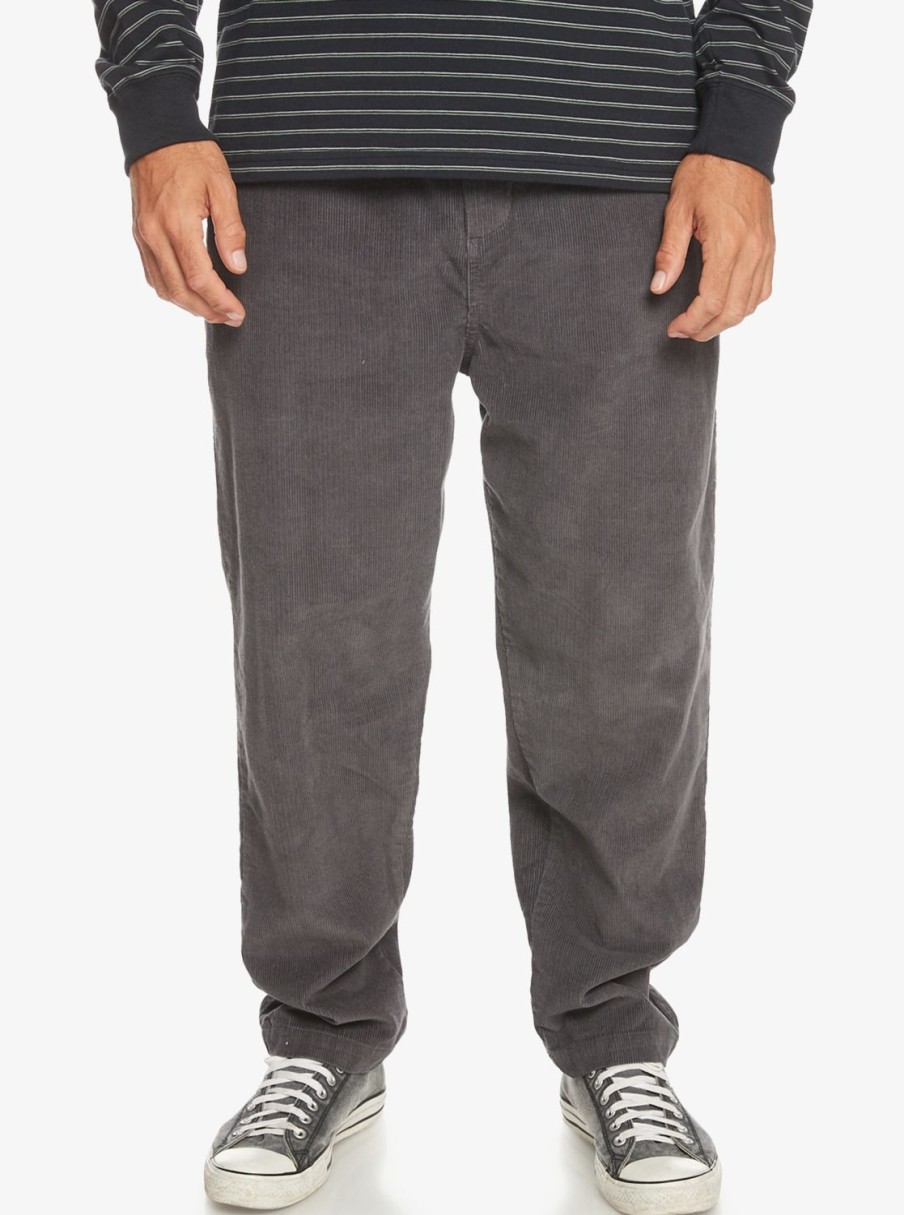 Hombre Quiksilver Pantalones | Cord Beach Cruiser - Pantalon Elastico De Pana Para Hombre Tarmac