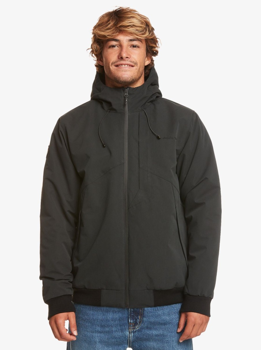 Hombre Quiksilver Chaquetas & Abrigos | New Brooks 5K - Chaqueta Impermeable Para Hombre Black