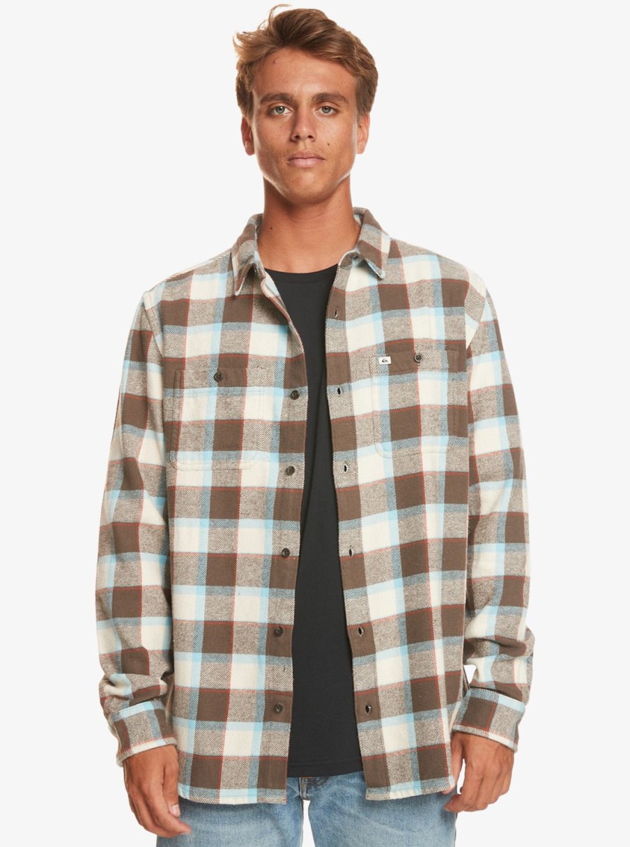 Hombre Quiksilver Camisas | Balvraid - Camisa De Manga Larga Para Hombre Major Brown Balvraid