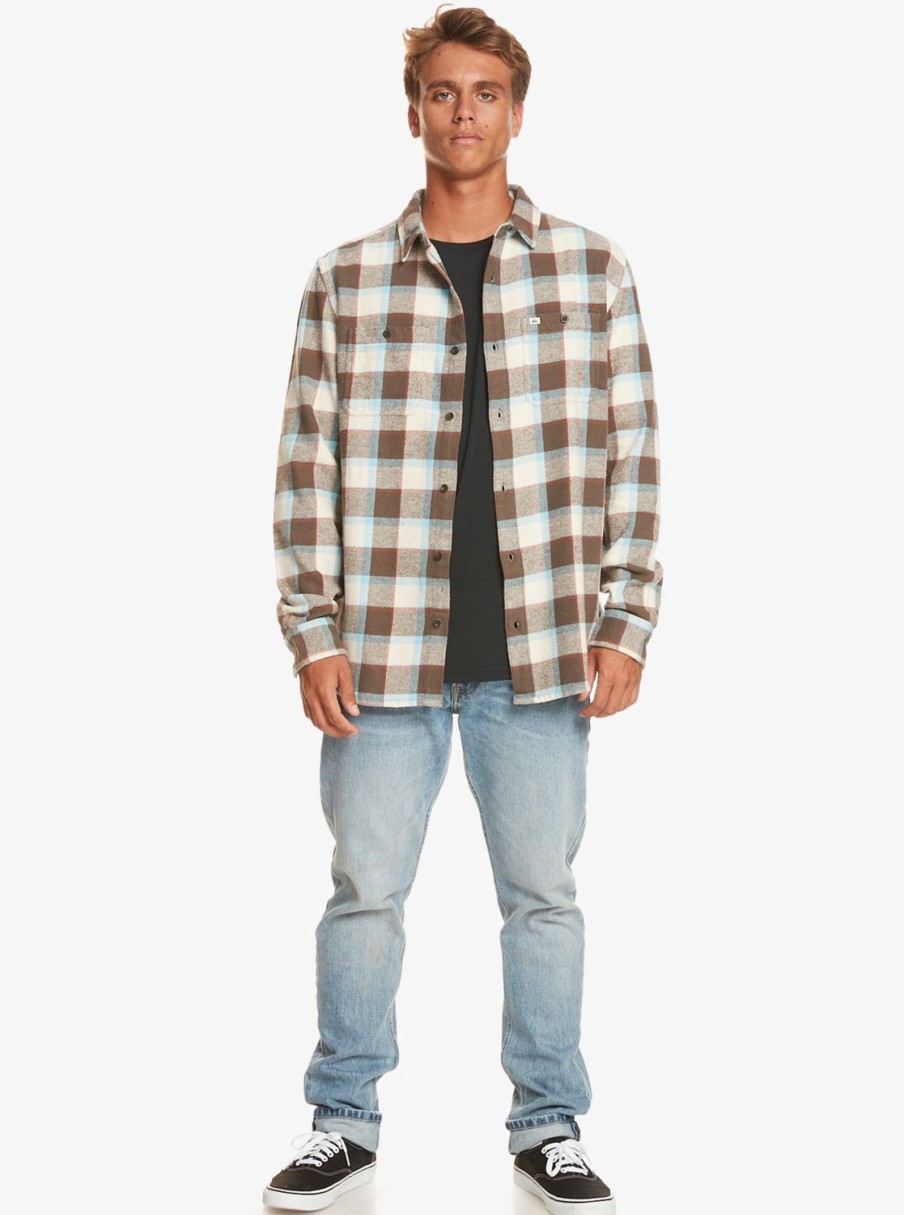 Hombre Quiksilver Camisas | Balvraid - Camisa De Manga Larga Para Hombre Major Brown Balvraid