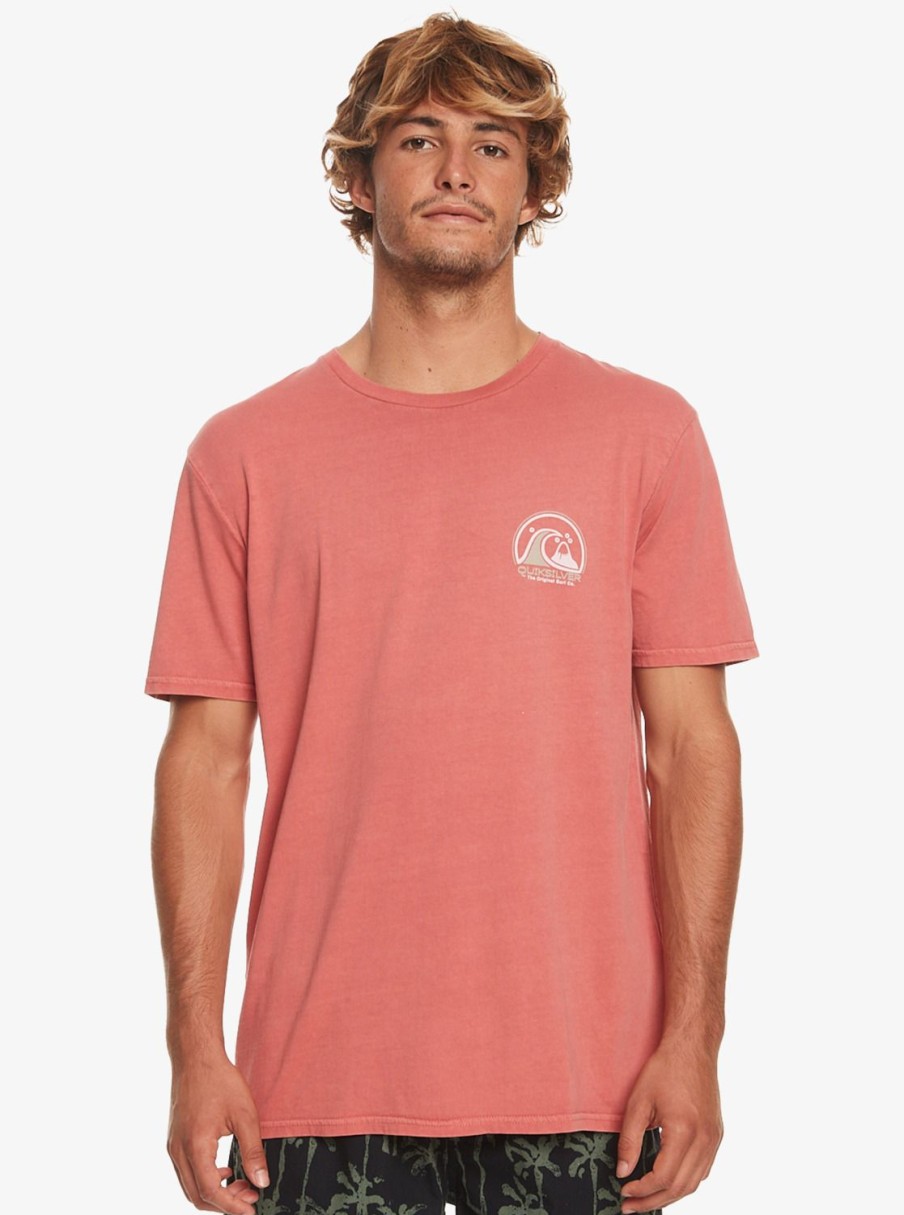 Hombre Quiksilver Camisetas & Polos | Clean Circle - Camiseta Para Hombre Mineral Red