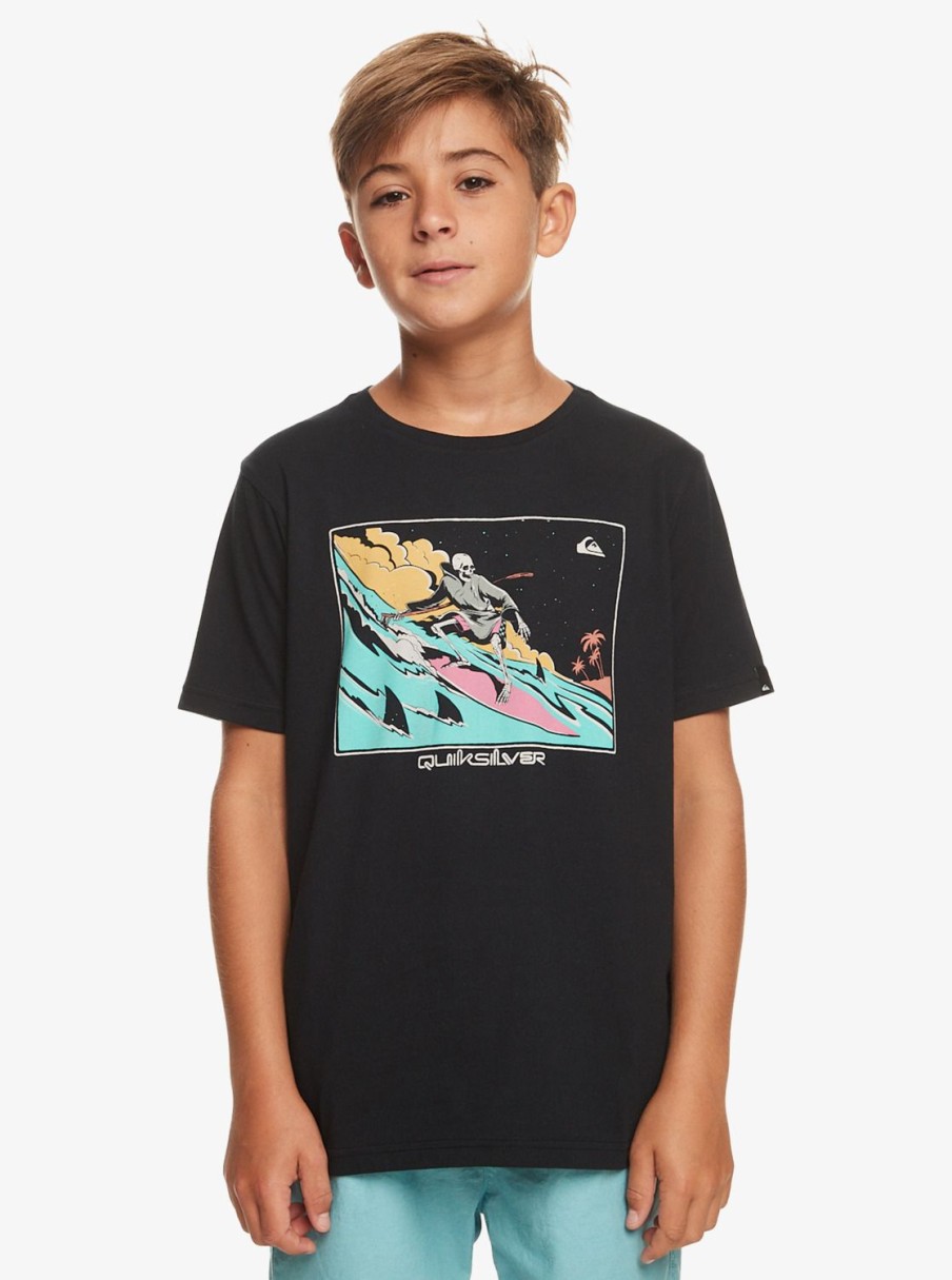 Nino Quiksilver Camisetas | Night Session - Camiseta Para Chicos 8-16 Black