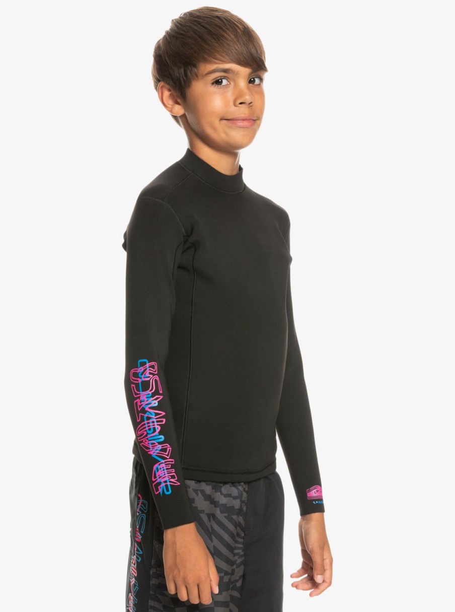 Nino Quiksilver Trajes De Surf | 1.5Mm Everyday Sessions - Top Neopreno De Manga Larga Para Chicos 8-16 Black