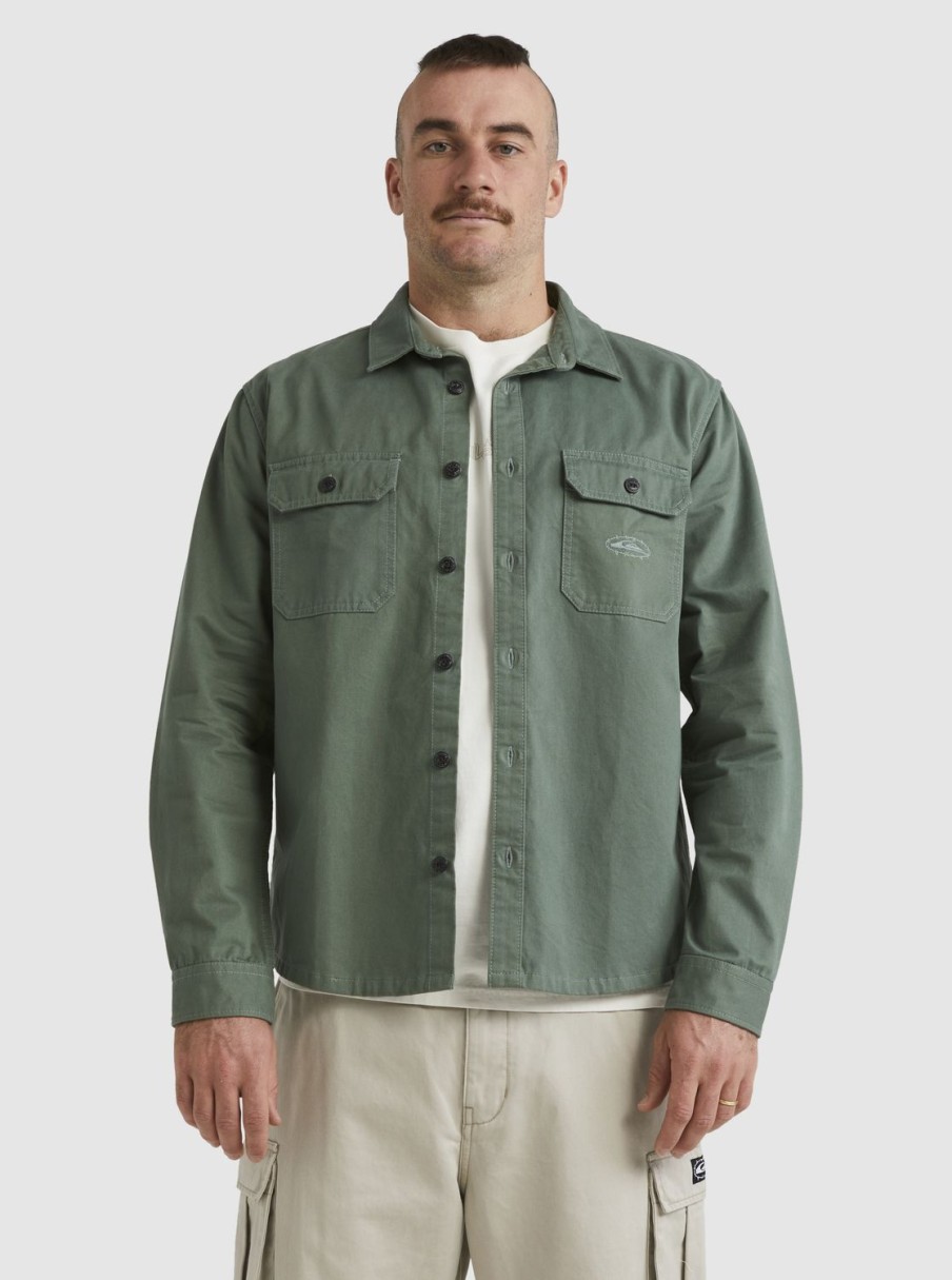 Hombre Quiksilver Camisas | Mikey - Camisa De Manga Larga Para Hombre Laurel Wreath