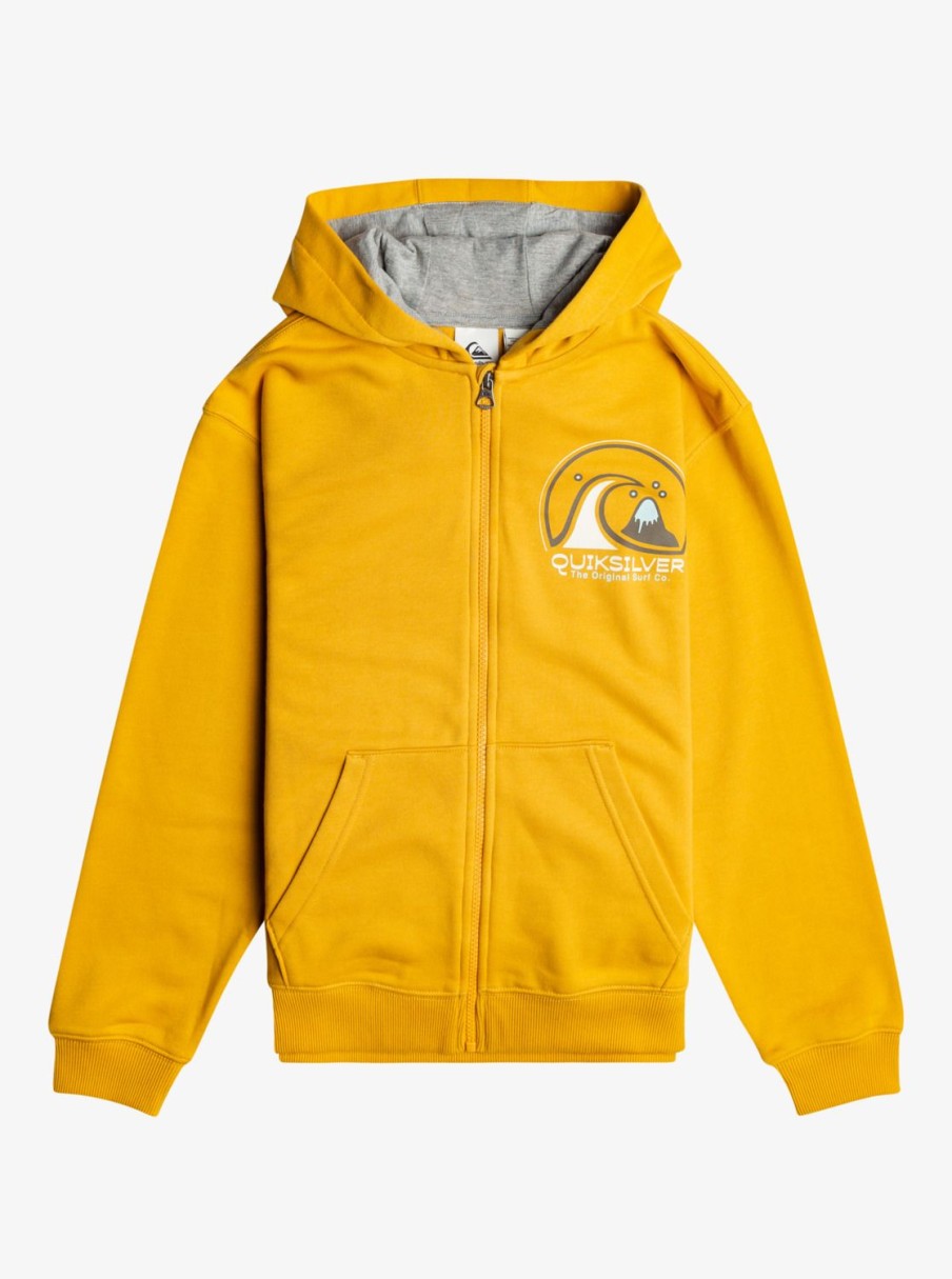 Nino Quiksilver Sudaderas | Circle Way - Sudadera Con Capucha Y Cremallera Para Chicos 10-16 Mustard