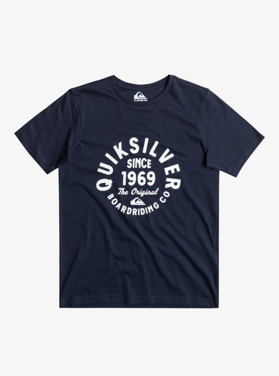 Nino Quiksilver Camisetas | Circled Script - Camiseta Para Chicos 8-16 Navy Blazer