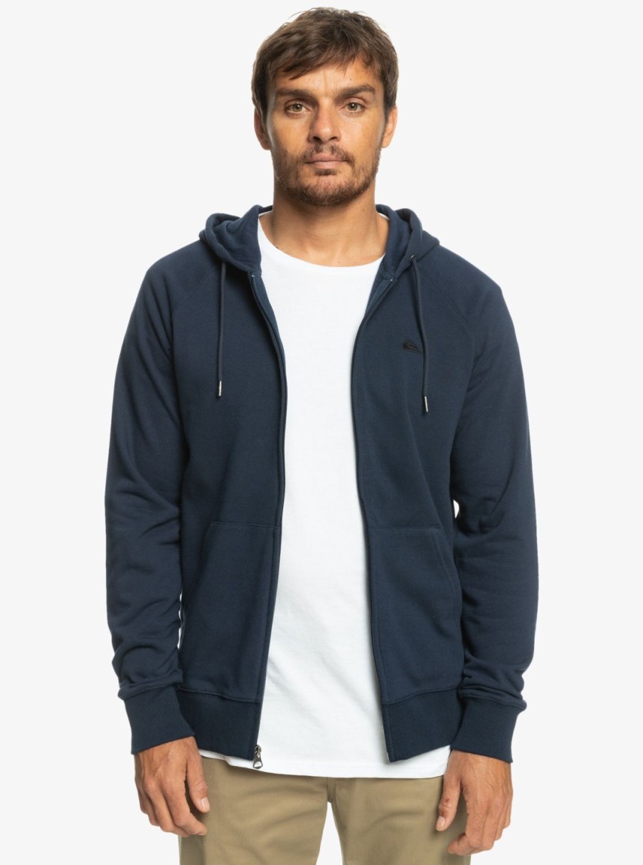 Hombre Quiksilver Sudaderas & Jerseis | Essentials Raglan - Sudadera Con Capucha Y Cremallera Para Hombre Navy Blazer