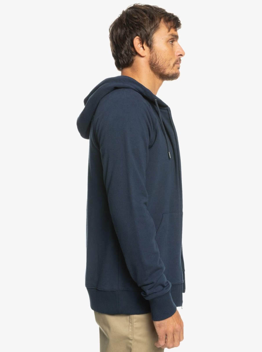 Hombre Quiksilver Sudaderas & Jerseis | Essentials Raglan - Sudadera Con Capucha Y Cremallera Para Hombre Navy Blazer