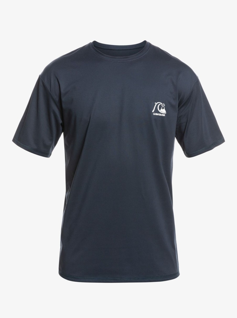 Hombre Quiksilver Lycras | Heritage Heather - Camiseta Surf De Manga Corta Upf 50 Para Hombre Midnight Navy Heather