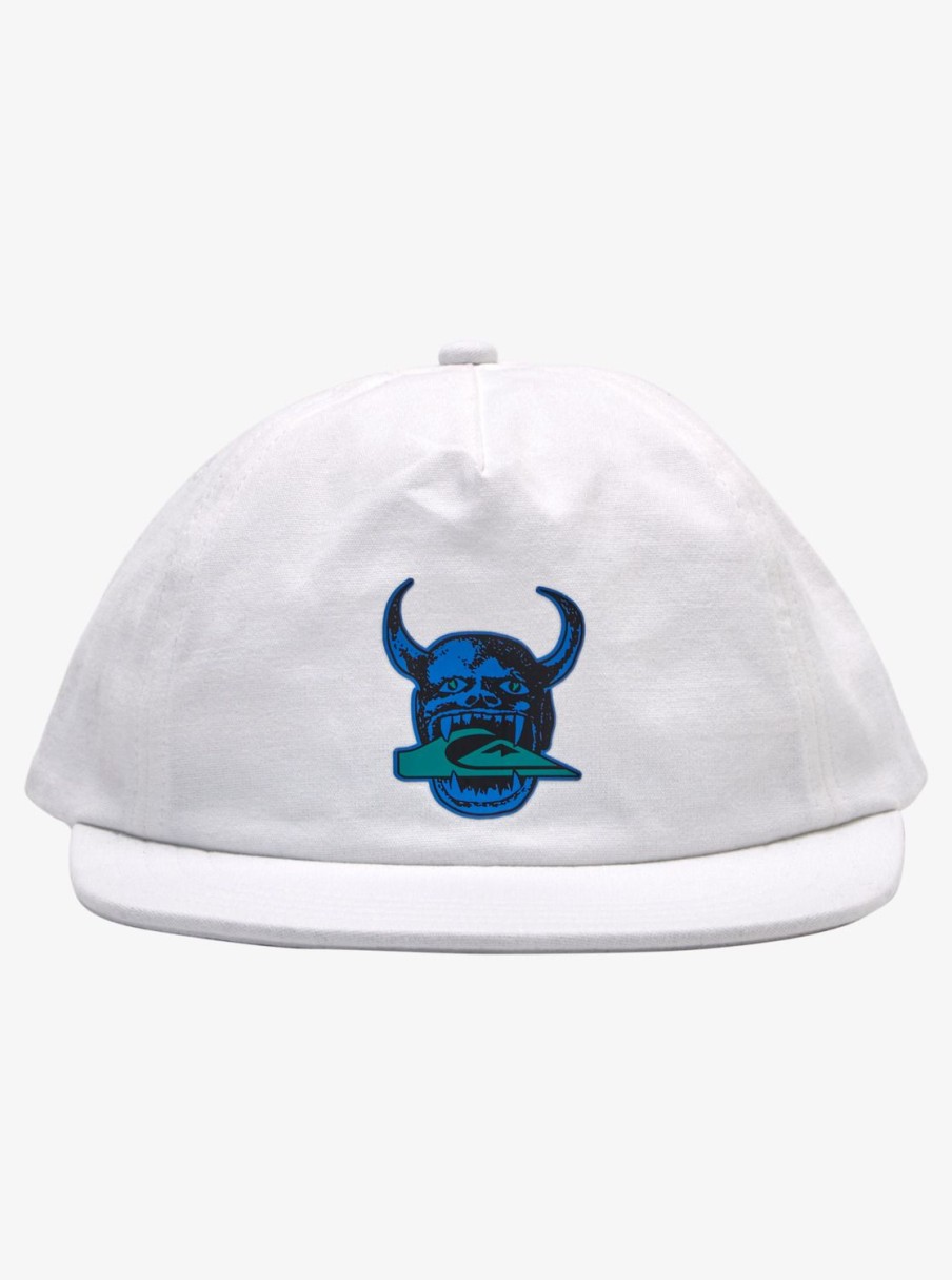 Hombre Quiksilver Gorras & Sombreros | Diablo Of Fortune - Gorra Con Ajuste Posterior A Presion Para Hombre White