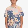 Hombre Quiksilver Camisas | Sluggan - Camisa De Manga Corta Para Hombre Pastel Turquoise