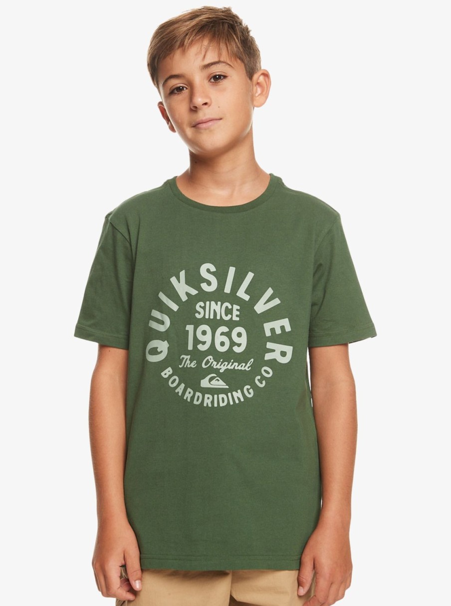 Nino Quiksilver Camisetas | Circled Script - Camiseta Para Chicos 8-16 Greener Pastures