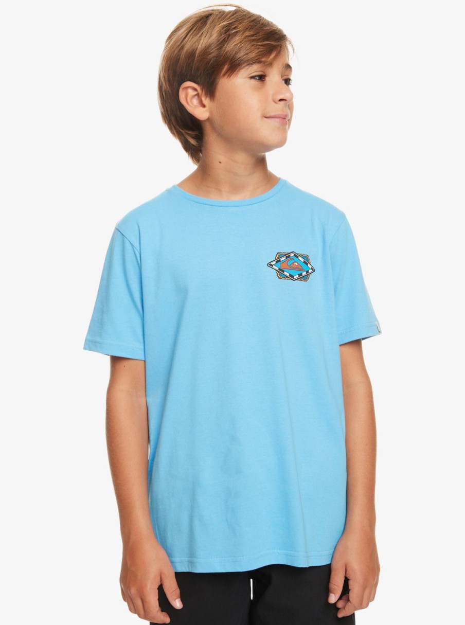 Nino Quiksilver Camisetas | Retro Wave - Camiseta Para Chicos 8-16 Azure Blue