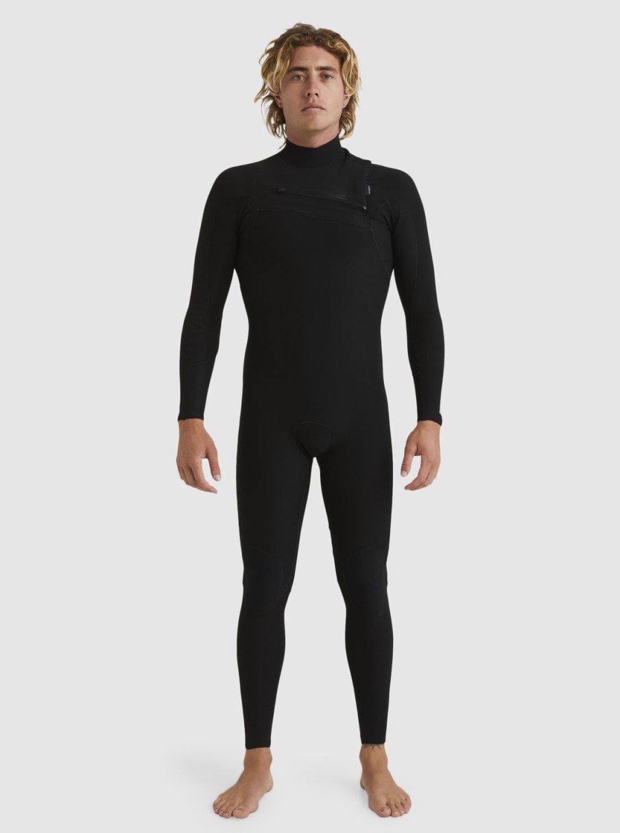 Hombre Quiksilver Trajes De Surf | 3/2Mm Highline - Traje De Surf Con Cremallera En El Pecho Para Hombre Black